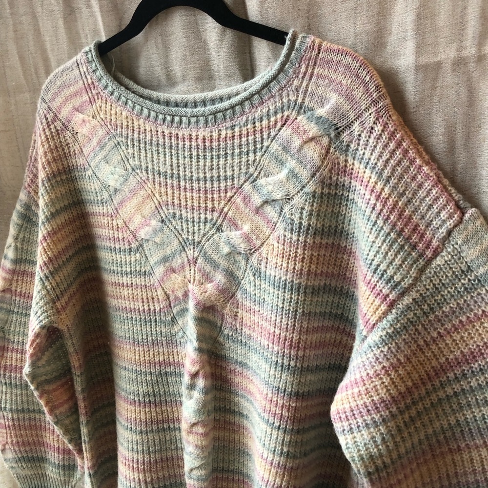 LC Lauren Conrad Beautiful Pastel Cable Knit Sweater Top.‎ Women’s XL - Picture 4 of 15